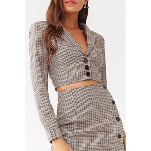 Houndstooth Cropped Blazer | Small | NWT